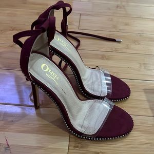 Color Wine Suede Size 6 high heel sandals